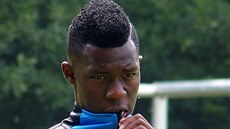 Francouzský fotbalista Mahamadou Drame na tréninku Teplic.
