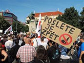 Demonstrace proti islámské migraci.