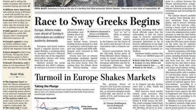 O eck krizi informoval tak zaocensk The Wall Street Journal.