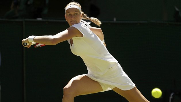 Petra Kvitov bhem prvnho kola Wimbledonu