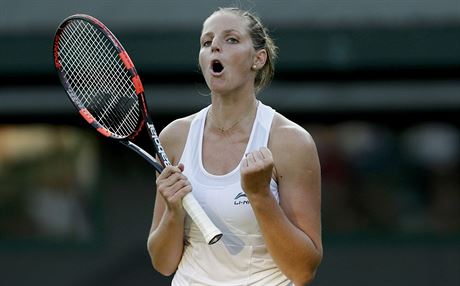 eská tenistka Kristýna Plíková se raduje, ve Wimbledonu si zahraje 3. kolo.