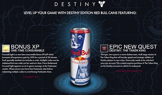 Propaganí akce propojuje hru Destiny a energetický nápoj Redbull.