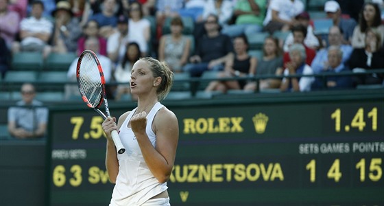 eská tenistka Kristýna Plíková slaví pekvapivý postup do 3. kola Wimbledonu.
