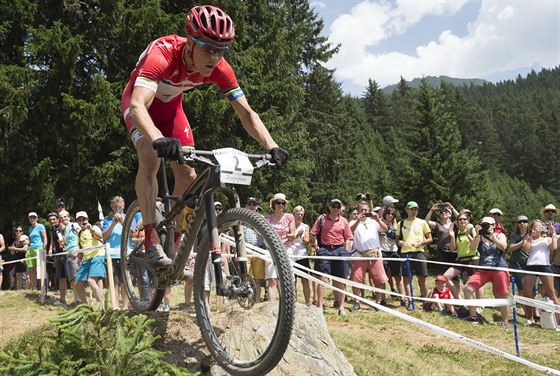 Jaroslav Kulhavý na trati závodu SP v  Lenzerheide.