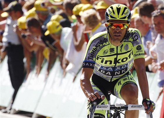 Alberto Contador v cíli tetí etapy Tour de France