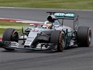 Lewis Hamilton na trati Velké ceny Velké Británie