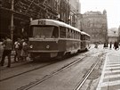 Takto vypadala ulice Na Píkop, kdy tudy jet jezdily tramvaje. Naposled se...