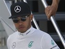 Lewis Hamilton ped tréninkem na Velkou cenu Británie