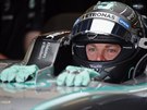 Nico Rosberg bhem tréninku na Velkou cenu Británie