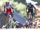 Joaquim Rodriguez (vlevo) míí pro výhru ve tetí etap Tour de France, Chris...