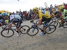 Tony Martin, Chris Froome a Alberto Contador (zleva) ve tvrté etap Tour de...