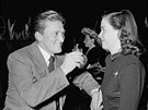 Kirk Douglas a jeho první manelka Diana (Los Angeles, 23. února 1948)