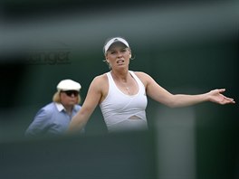 Dnsk tenistka Caroline Wozniack mla v utkn 2. kola Wimbledonu s...