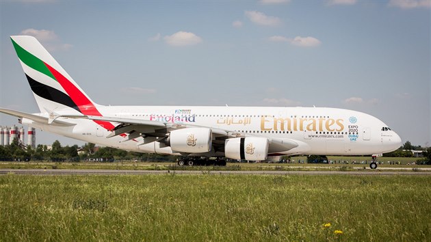 A380 společnosti Emirates v Praze