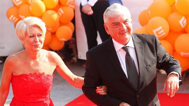 Miroslav Donutil s manželkou Zuzanou (Karlovy Vary, 3. července 2015)