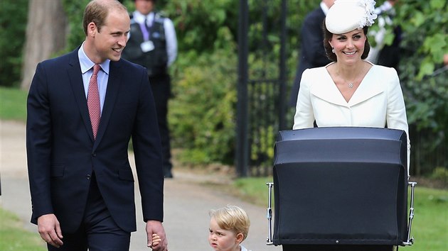 Princ William, Kate a jejich dti princ George a princezna Charlotte (5. ervence 2015).