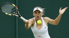 Caroline Wozniacká bhem druhého kola ve Wimbledonu