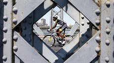 Daniel Teklehaimanot bhem svého úniku v esté etap Tour de France