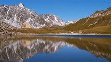 Chata Neue Reichenberger Hütte v Tauernských Alpách.