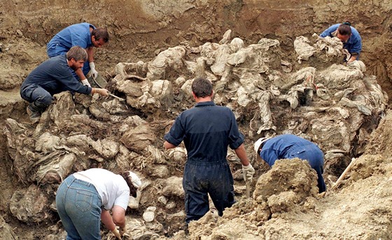 Jeden z mnoha masových hrob v okolí Srebrenice (archivní snímek)