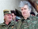 Vdce bosenských Srb Radovan Karadzi a velitel jeho armády Ratko Mladi...