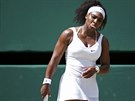 Americká tenistka Serena Willamsová má na zaátku wimbledonského finále...