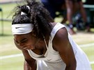 PRO?! Americká tenistka Serena Williamsová si nadává ve finále Wimbledonu.