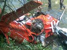 Na Slovensku v pátek havaroval vrtulník, snímek ze sobotního dopoledne (18....