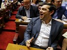 ecký premiér Alexis Tsipras na zasedání vládní strany Syriza. ecký parlament...