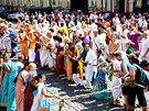 Indická náboenská slavnost Ratha-Yatra v centru Prahy.