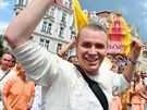 Indická náboenská slavnost Ratha-Yatra v centru Prahy.