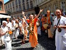 Indická náboenská slavnost Ratha-Yatra v centru Prahy.