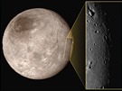 Fotografie poízená v úterý 14. ervence 2015 zachycuje detail Charonu,...
