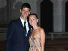 Novak Djokovi oslavil na veei po Wimbledonu nejen své vítzství, ale také...