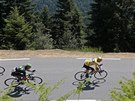 Chris Froome ve sjezdu v jedenácté etap Tour de France.