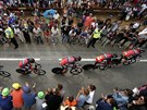 Tým BMC bhem asovky drustev na Tour de France