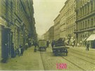Dnení Lidická ulice, díve Palackého, Praha 5 - Smíchov. Na dobové fotografii...