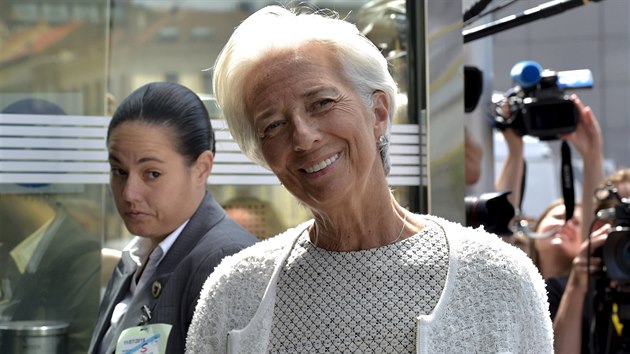 fka MMF Christine Lagardeov pichz na jednn o eck krizi v Bruselu (11. ervence 2015)