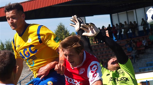 Momentka z ppravnho fotbalovho utkn Teplice vs. Pardubice.