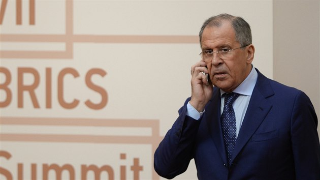 Rusk ministr zahrani Sergej Lavrov bhem summitu skupiny BRICS. (9. ervna 2015)