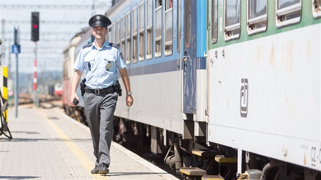 Cizinečtí policisté kontrolují vlaky přijíždějící z Rakouska.