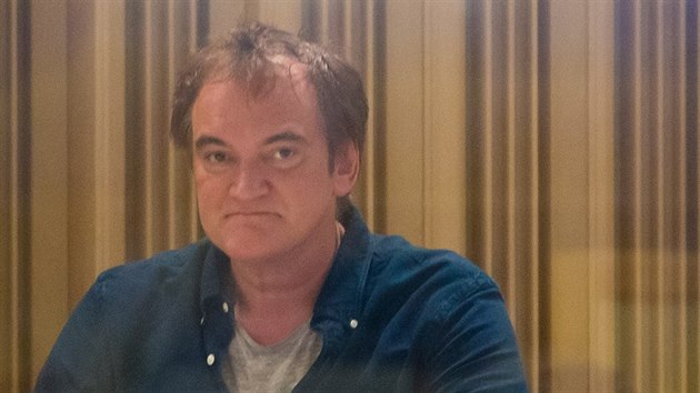 Quentin Tarantino v pražském studiu při nahrávání filmové hudby k westernu The Hateful Eight.