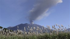 Indonéská sopka Mount Raung (4. ervence 2015)