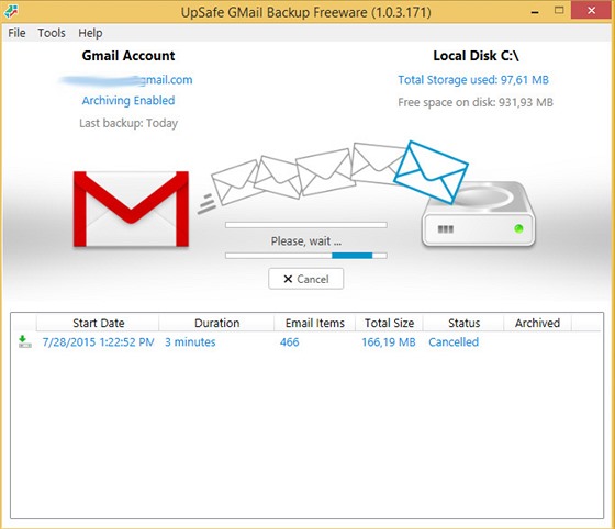 UpSafe Gmail Backup 1