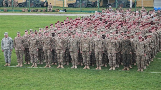 Zahájení cviení Rapid Trident na vojenské základn Javoriv ve Lvovské oblasti