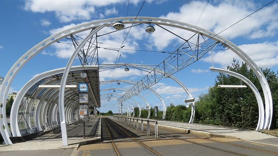 Sídlit Barrandov, konená stanice tramvaje.