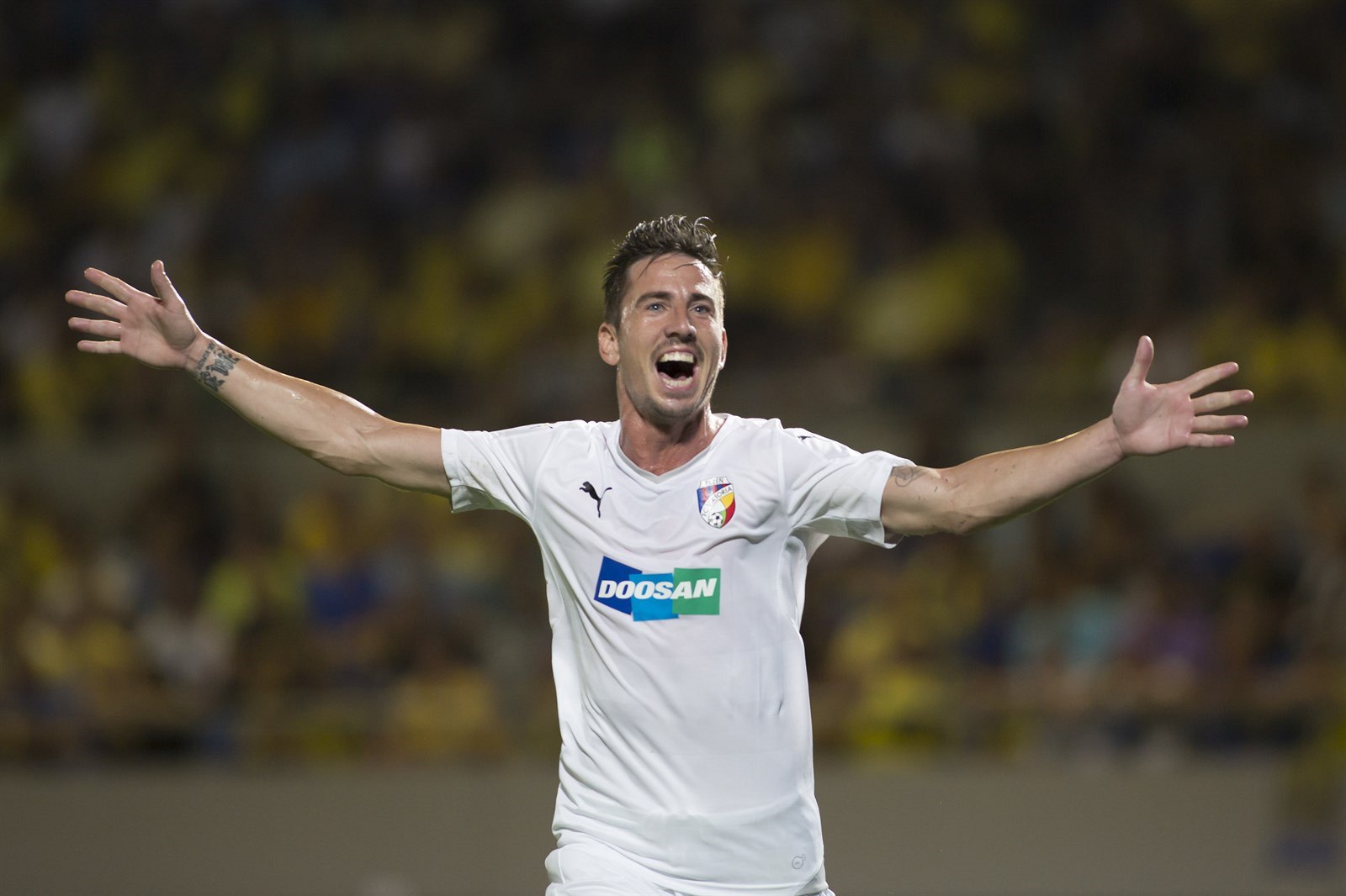 Plze�ský zálo�ník Milan Petr�ela se raduje z gólu na h�i�ti Maccabi Tel Aviv v...