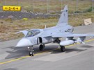 JAS-39 Gripen na základn v Keflavíku po úspném cviném letu v rámci...