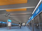 Finální vizualizace eení interiéru stanice metra Libu na trase D (9/2014).