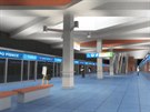 Finální vizualizace eení interiéru stanice metra Depo Písnice na trase D...